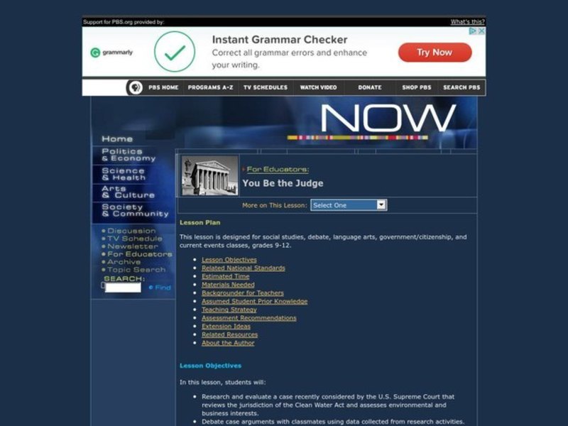 You Be the Judge Lesson Plan