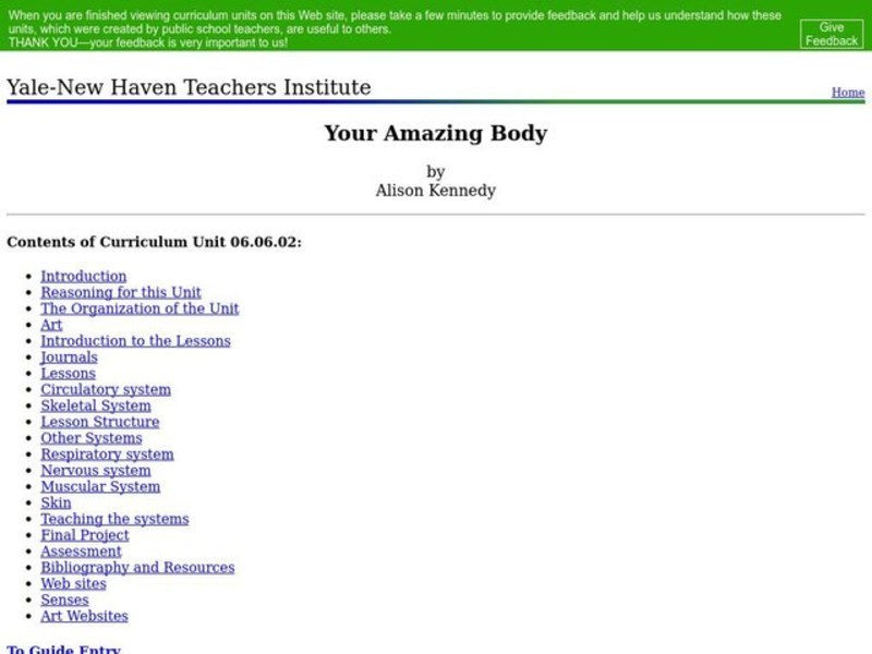 Your Amazing Body Lesson Plan