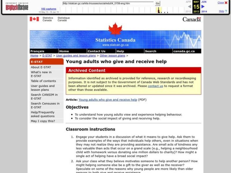 Young Adults Who Give and Receive Help Lesson Plan