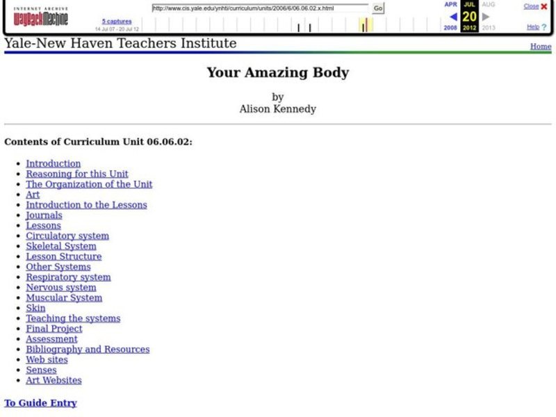 Your Amazing Body Lesson Plan