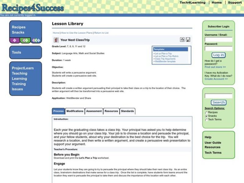 Your Next Class Trip Lesson Plan