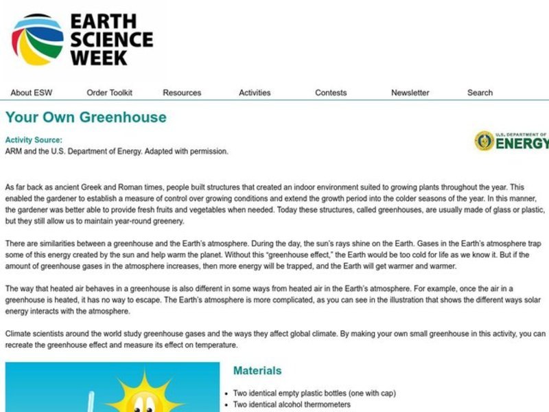 Your Own Greenhouse Lesson Plan