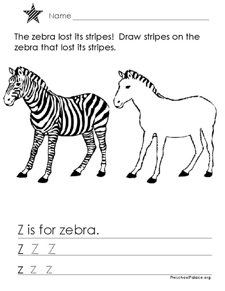 Z is for Zebra Printables