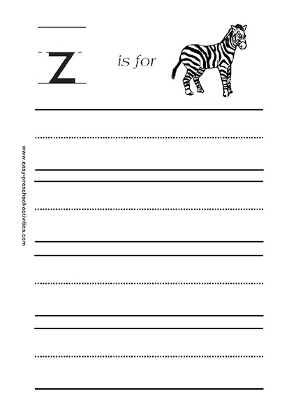 Z is for Zebra Worksheet