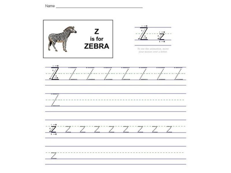 Z Is For Zebra Worksheet