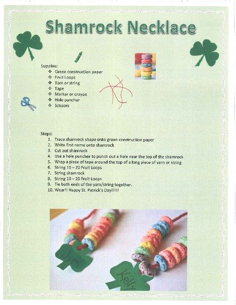 Shamrock Necklace Activity