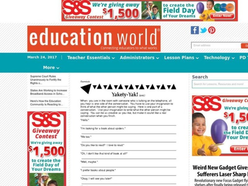 Yakety-Yak! Lesson Plan