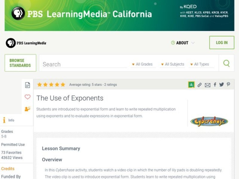 The Use of Exponents Lesson Plan