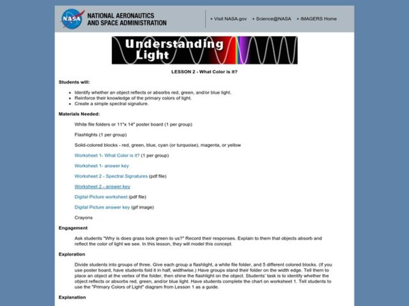 What Color is It? Lesson Plan