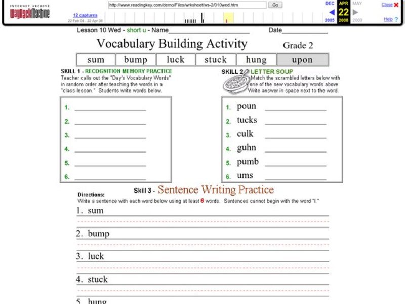 Vocabulary Building Activity Worksheet
