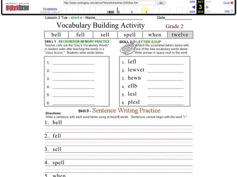 Vocabulary Building Activity Worksheet