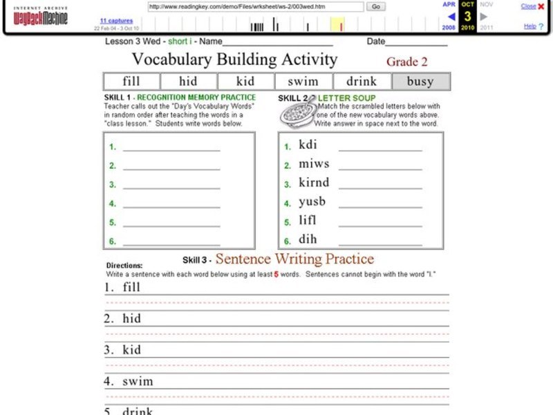 Vocabulary Building Activity Worksheet