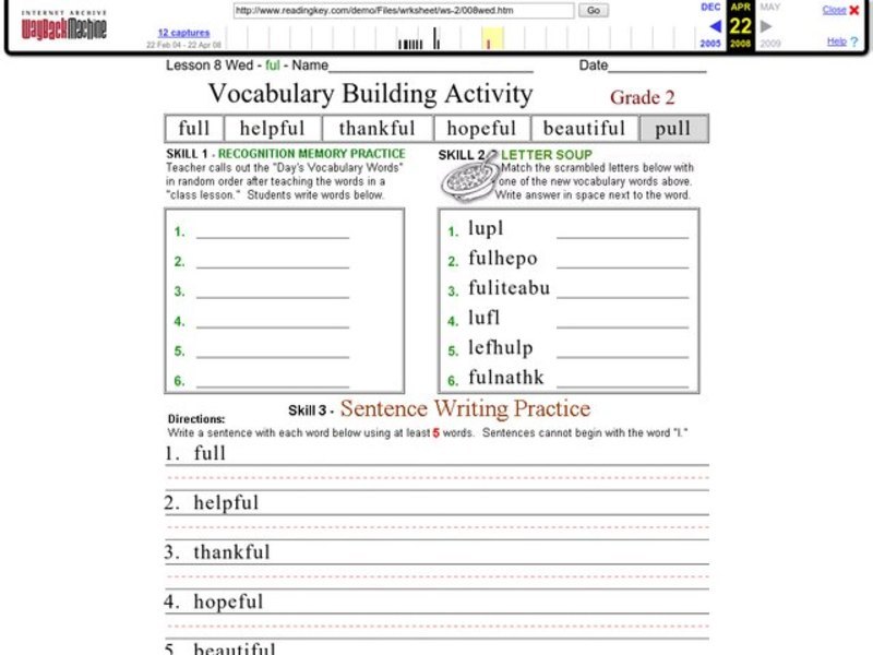 Vocabulary Building Activity Worksheet