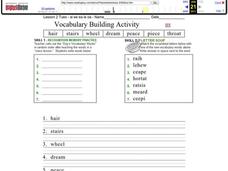 Vocabulary Building Activity Worksheet