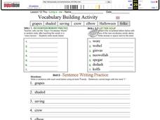 Vocabulary building activity Worksheet
