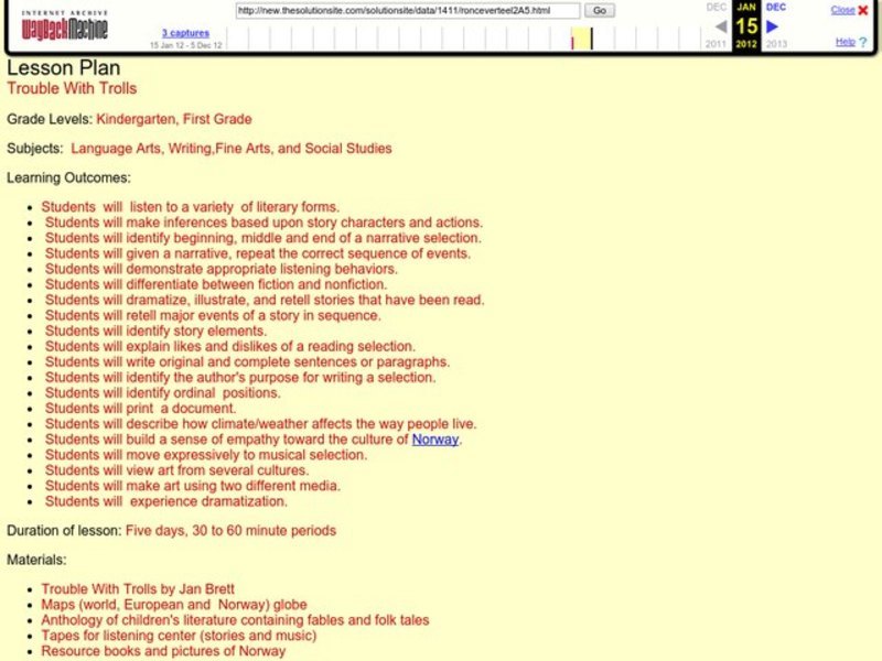 Trouble With Trolls Lesson Plan