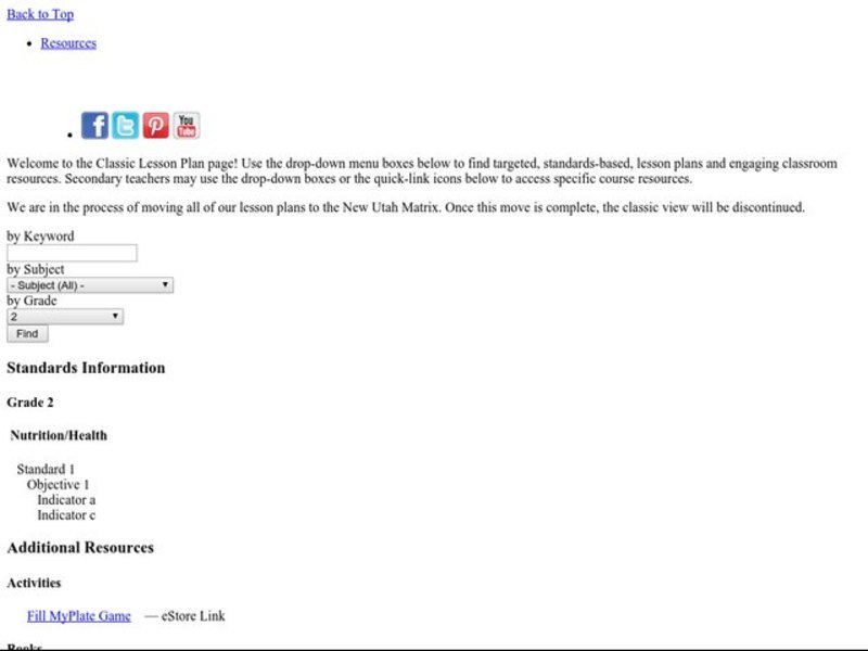 Vegetable Twister Lesson Plan