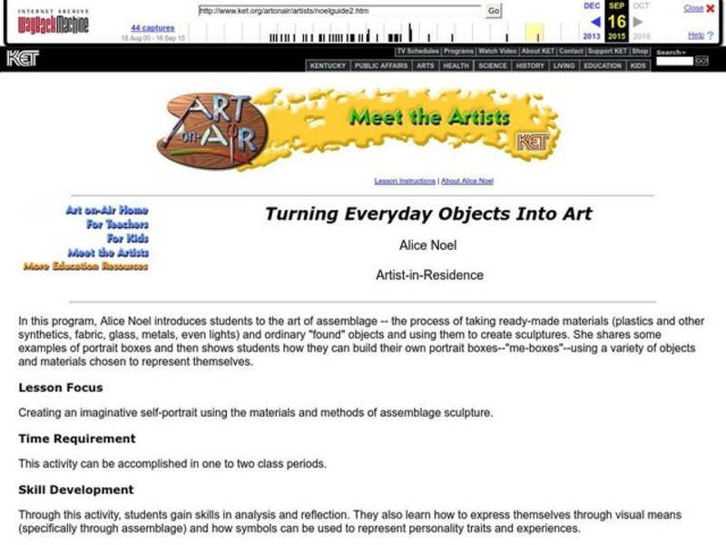 Turning Everyday Objects Into Art Lesson Plan