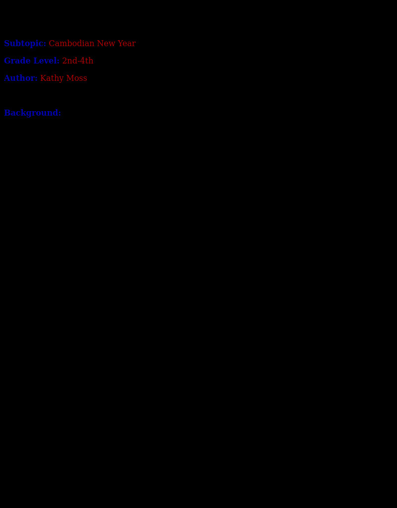 Cambodian New Year Lesson Plan