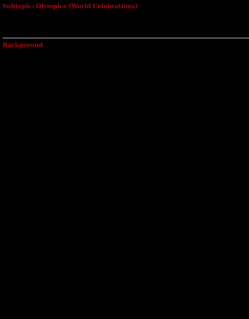 Olympics (World Celebrations) Lesson Plan