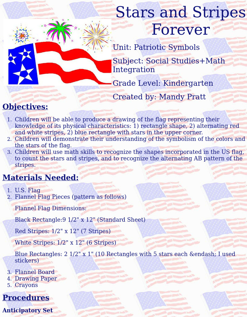 Stars and Stripes Forever Lesson Plan