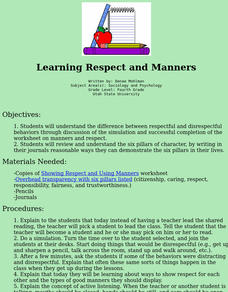 Learning Respect and Manners Lesson Plan