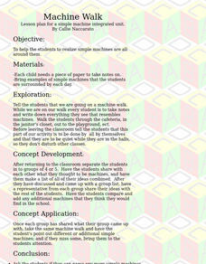 Machine Walk Lesson Plan