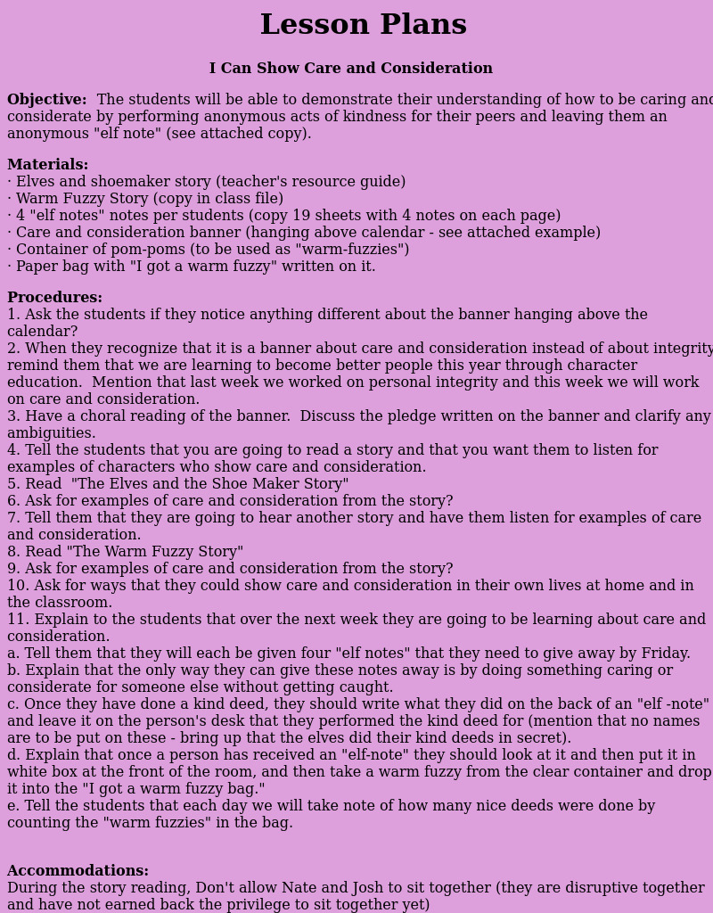 I Can Show Care and Consideration Lesson Plan