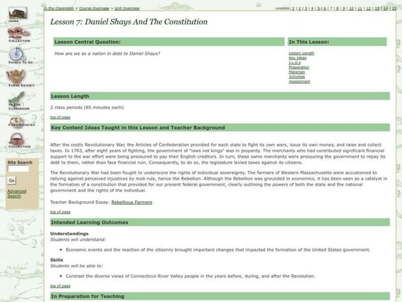 Daniel Shays and the Constitution Lesson Plan