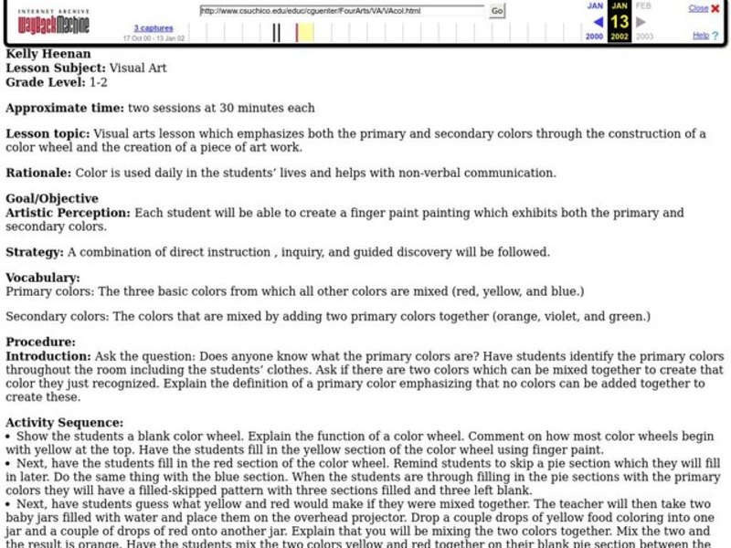 Colors and Color Wheel Lesson Plan