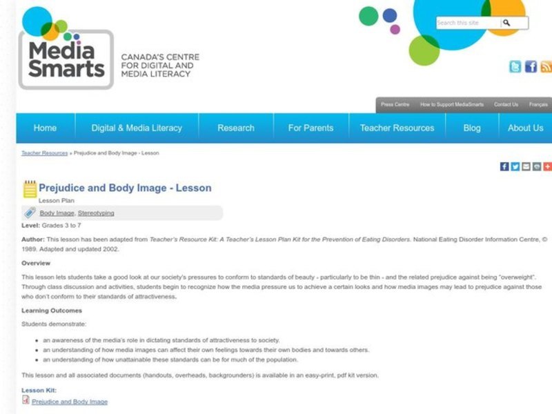 Prejudice and Body Image Lesson Plan