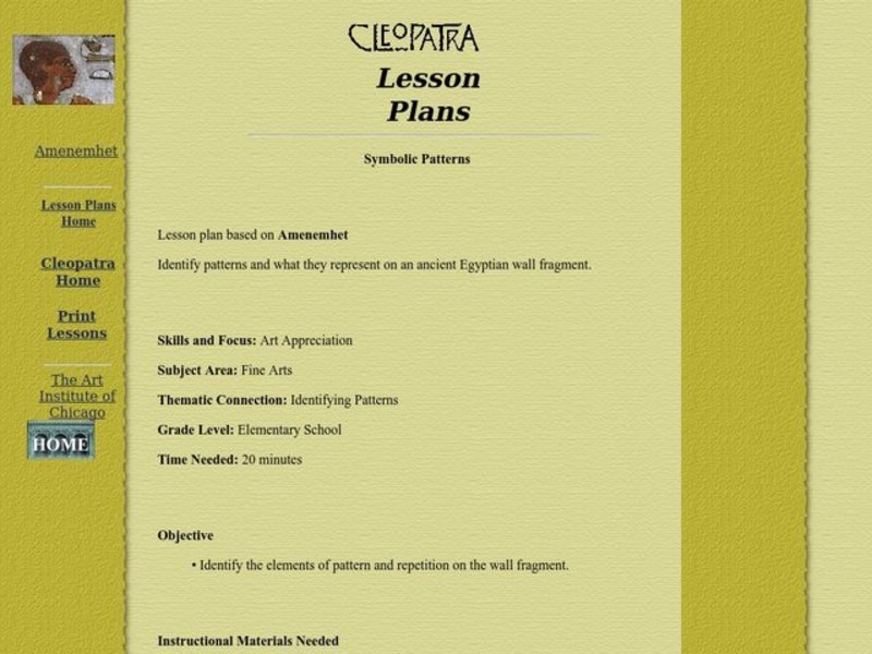 Symbolic Patterns Lesson Plan