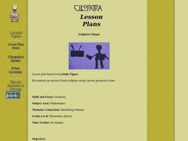 Sculpture Shapes Lesson Plan