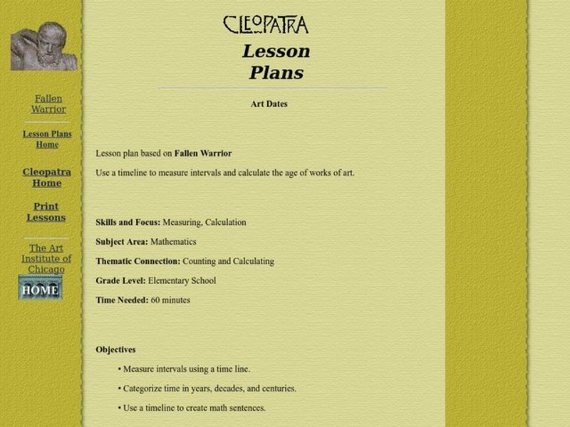 Art Dates Lesson Plan