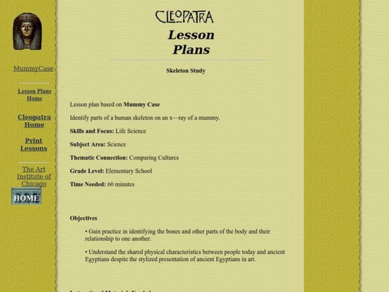 Skeleton Study Lesson Plan