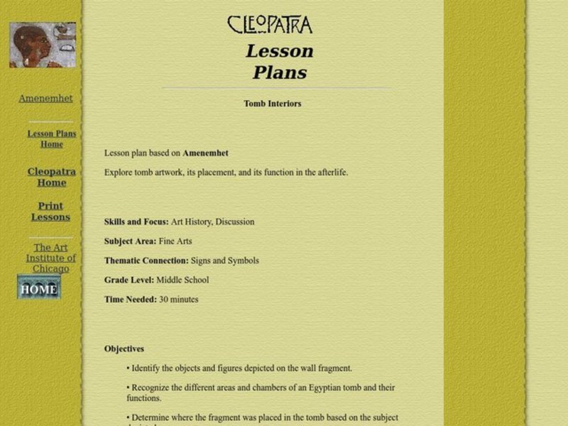 Tomb Interiors Lesson Plan