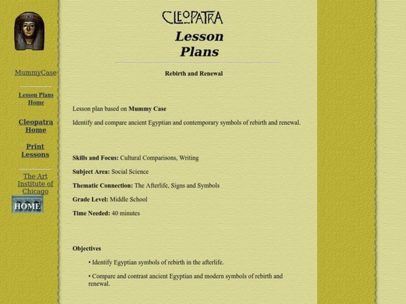 Rebirth and Renewal Lesson Plan