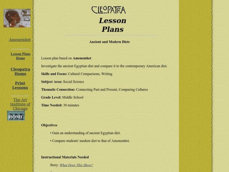 Ancient and Modern Diets Lesson Plan