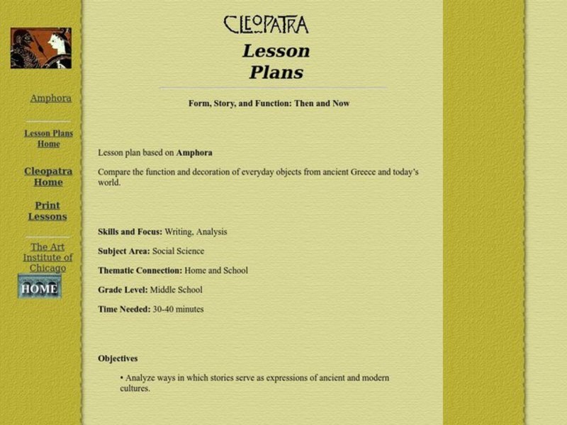 Form, Story, and Function: Then and Now Lesson Plan