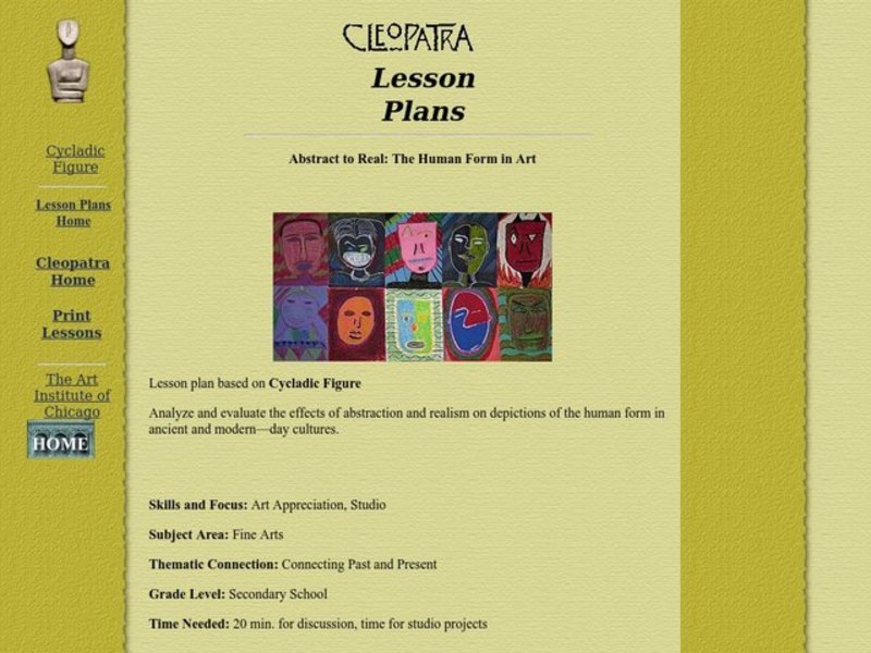 Abstract to Real: The Human Form in Art Lesson Plan