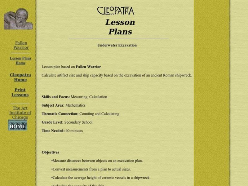 Underwater Excavation Lesson Plan