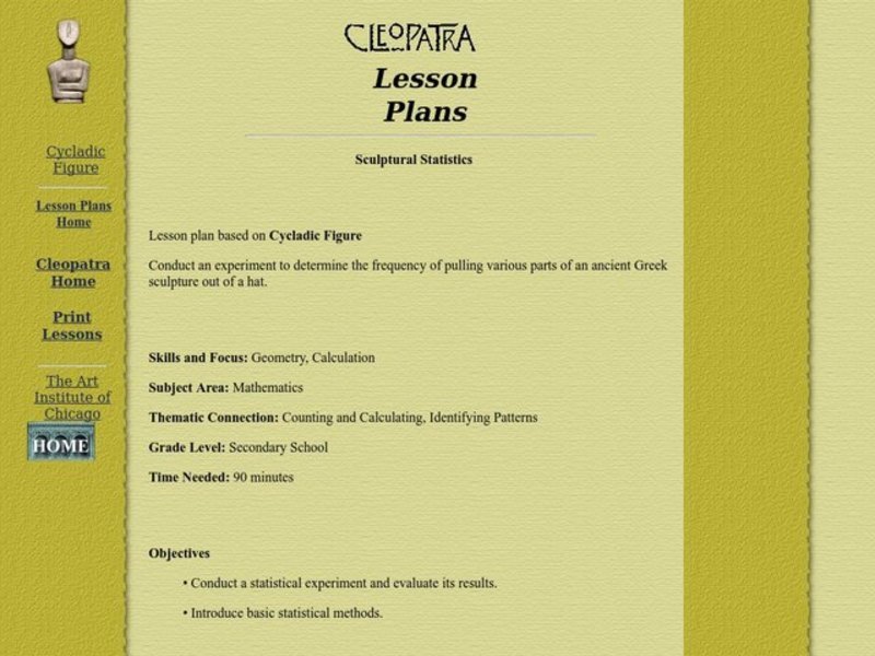Sculptural Statistics Lesson Plan