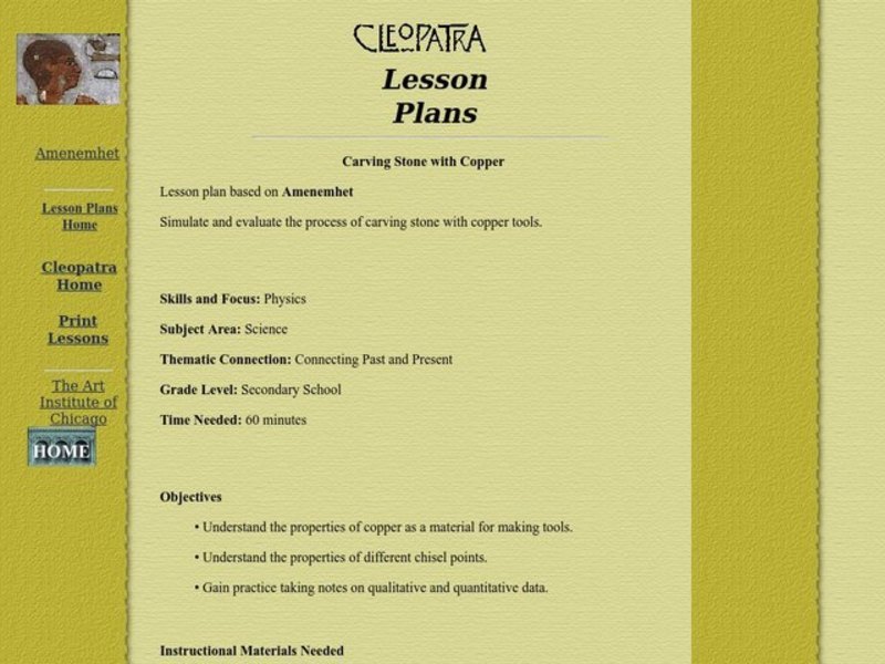 Carving Stone with Copper Lesson Plan