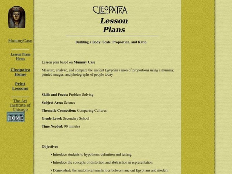 Building a Body: Scale, Proportion, and Ratio Lesson Plan