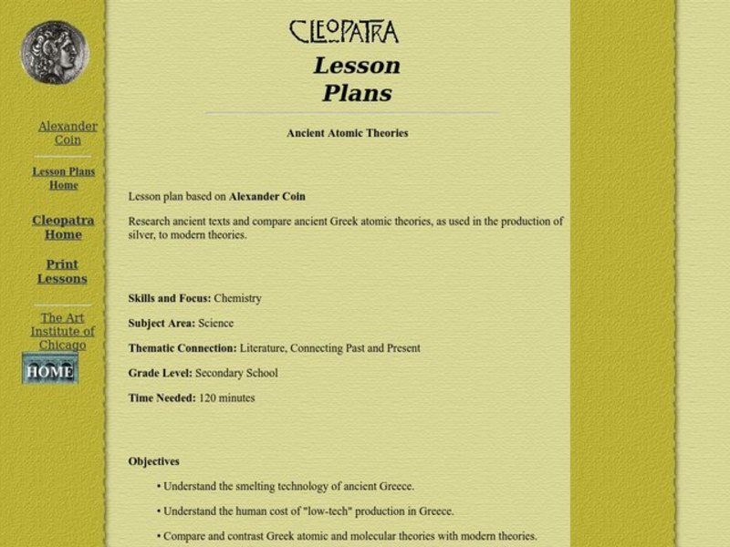 Ancient Atomic Theories Lesson Plan