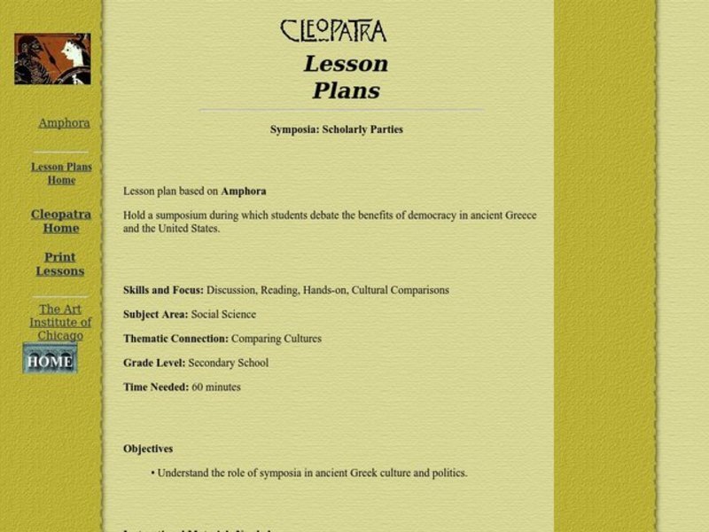 Symposia: Scholarly Parties Lesson Plan