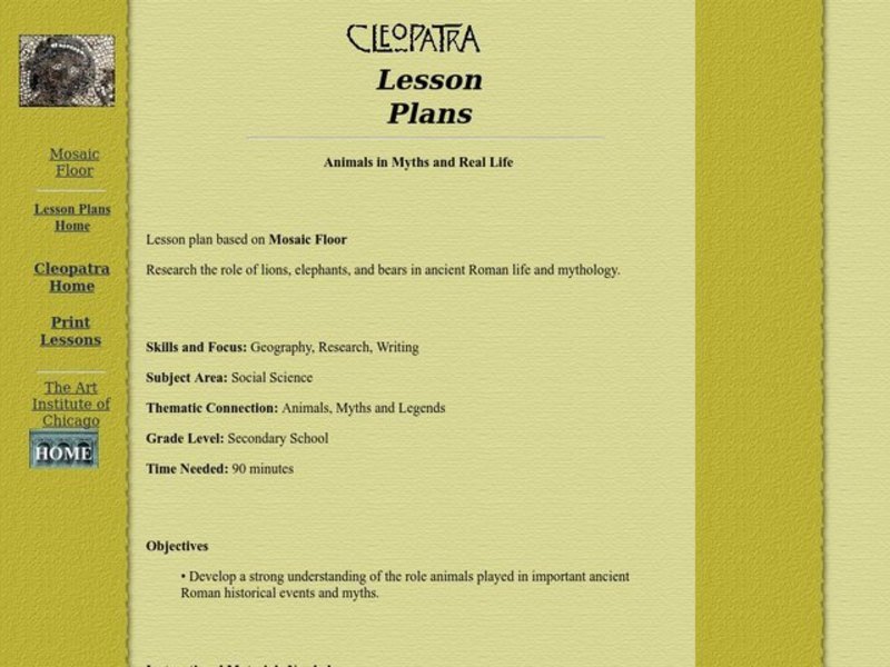 Animals in Myths and Real Life Lesson Plan