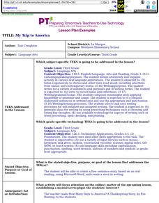 My Trip to America Lesson Plan
