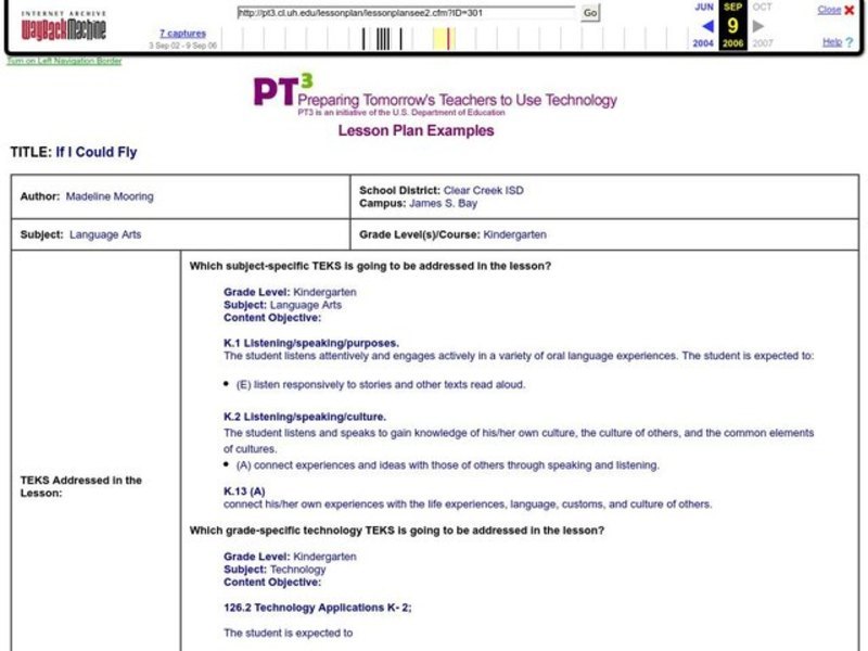 If I Could Fly Lesson Plan