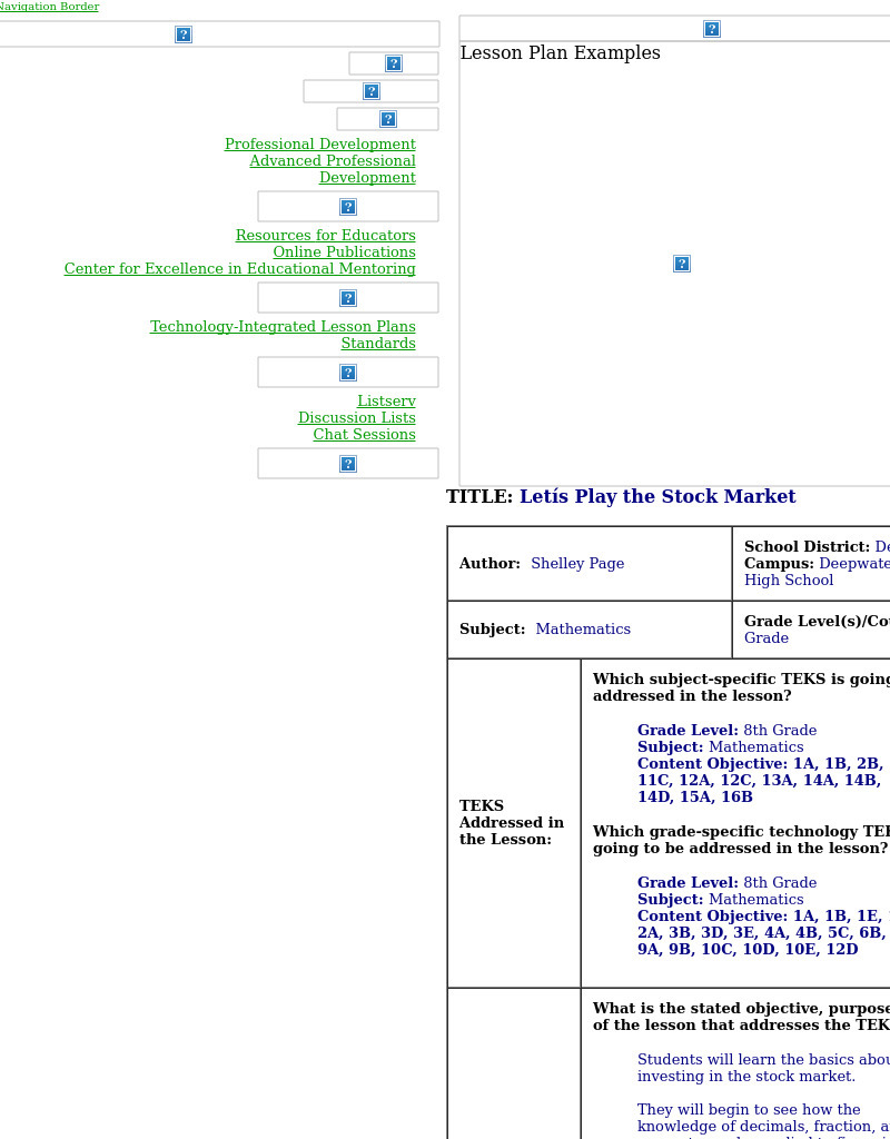 Let's Play the Stock Market Lesson Plan